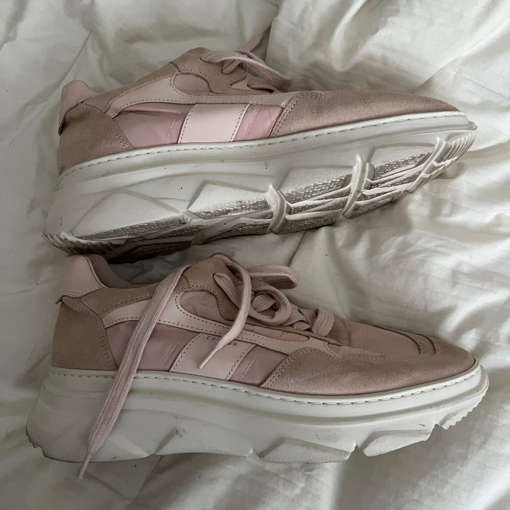 Chunky low-top sneaker made from a mix of suede, smooth leather and nylon.